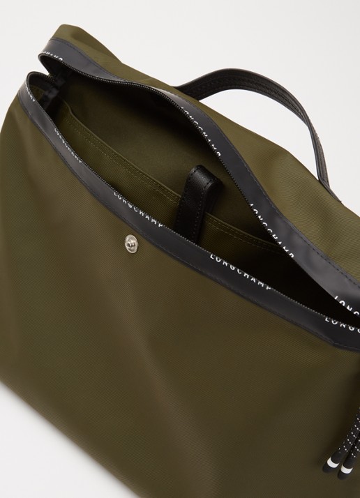 Longchamp Le Pliage Energy businesstas met leren details en 14-inch laptopvak - detail bronsgroen