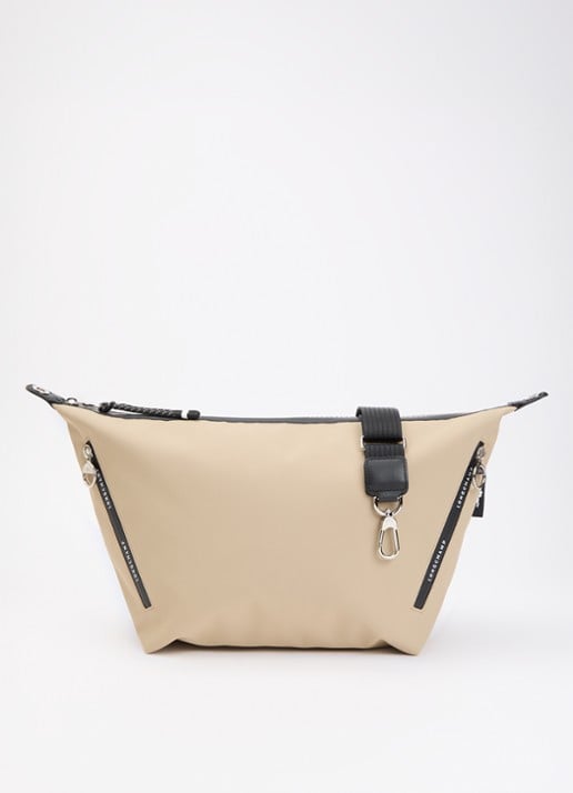 Longchamp Le Pliage Energy crossbodytas M van canvas met afneembare schouderriem - voorkant 2 beige