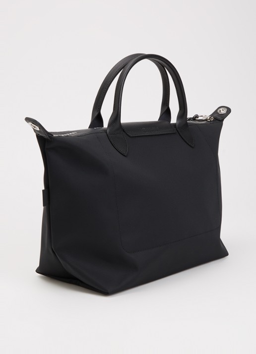 Longchamp Le Pliage Energy handtas S met leren details - achterkant 4 zwart