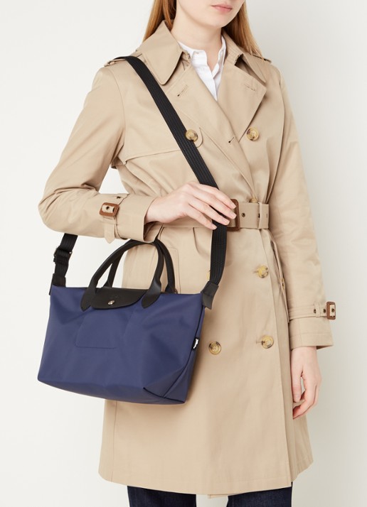 Longchamp Le Pliage Energy handtas S met leren details - voorkant 5 middenblauw