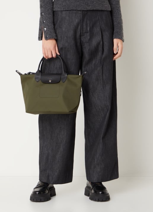 Longchamp Le Pliage Energy handtas S met leren details - voorkant 3 legergroen