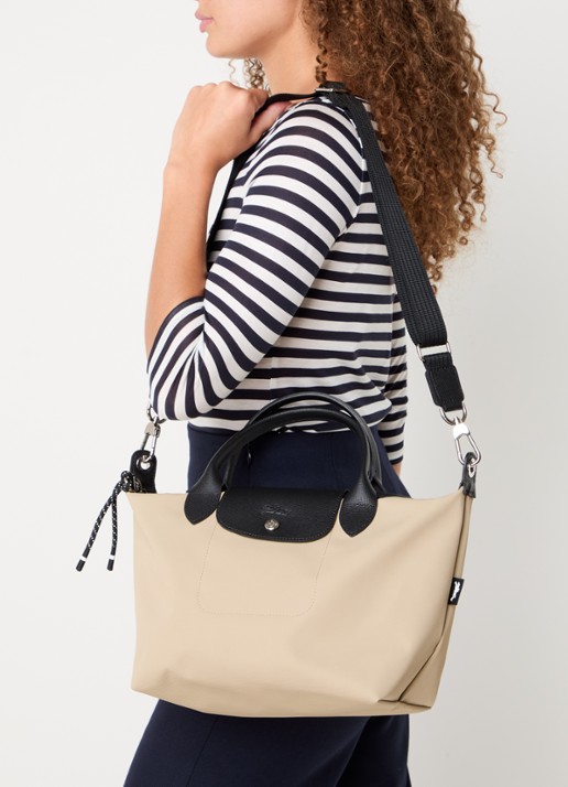 Longchamp Le Pliage Energy handtas S met leren details - voorkant 5 beige