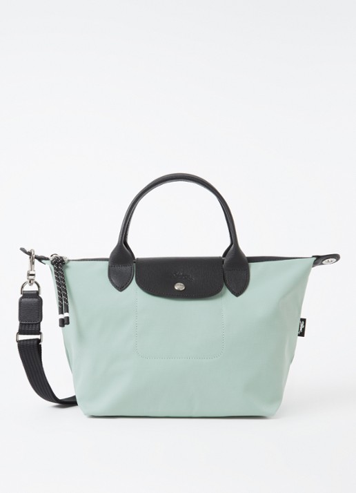 Longchamp Le Pliage Energy handtas S met leren details - voorkant lindegroen