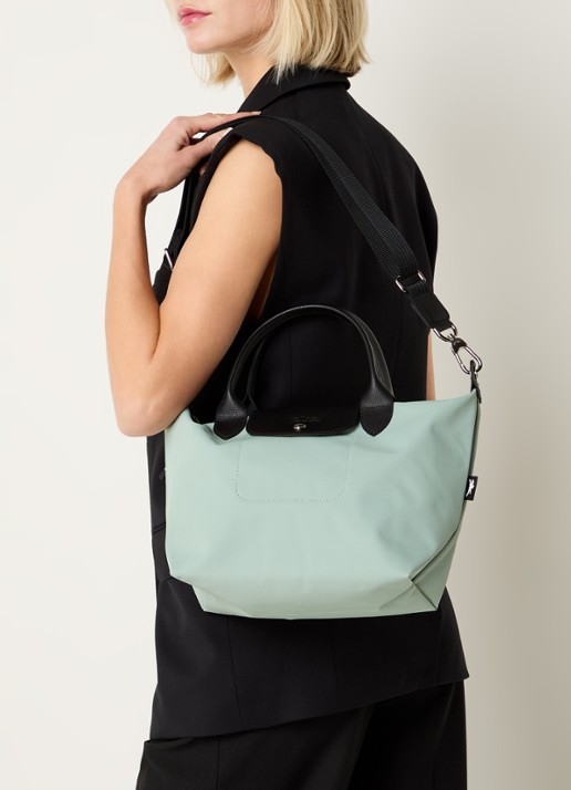 Longchamp Le Pliage Energy handtas S met leren details - voorkant 3 lindegroen
