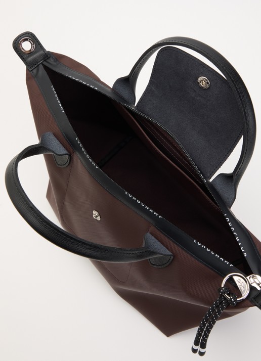 Longchamp Le Pliage Energy handtas S met leren details - detail 2 chocoladebruin