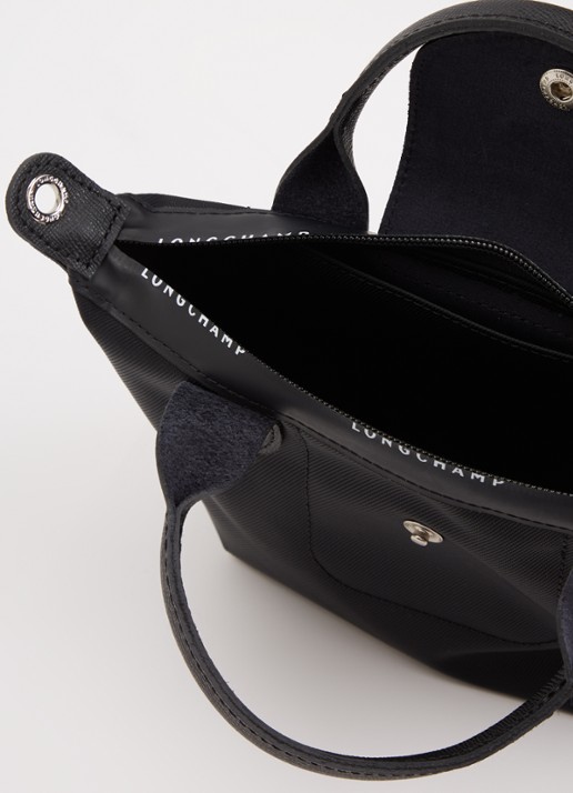 Longchamp Le Pliage Energy handtas XS met leren details - detail zwart
