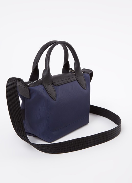 Longchamp Le Pliage Energy handtas XS met leren details - achterkant blauw