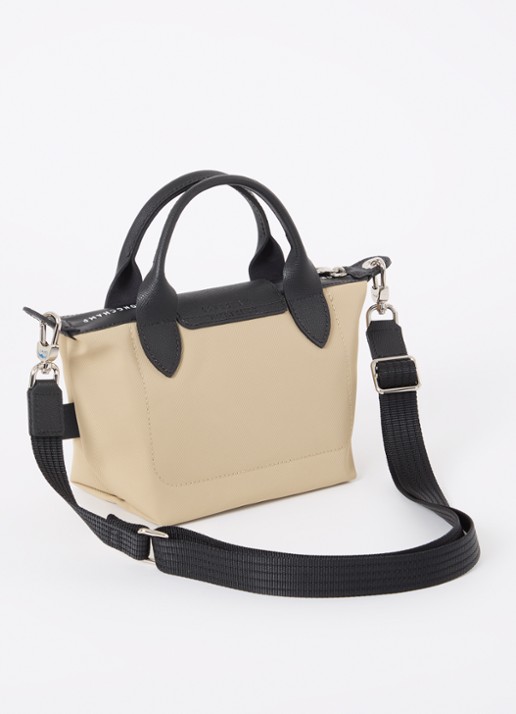 Longchamp Le Pliage Energy handtas XS met leren details - achterkant 6 beige