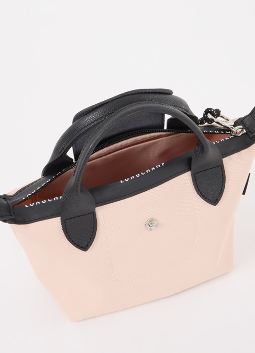 Longchamp Le Pliage Energy handtas XS met leren details - detail 5 lichtroze