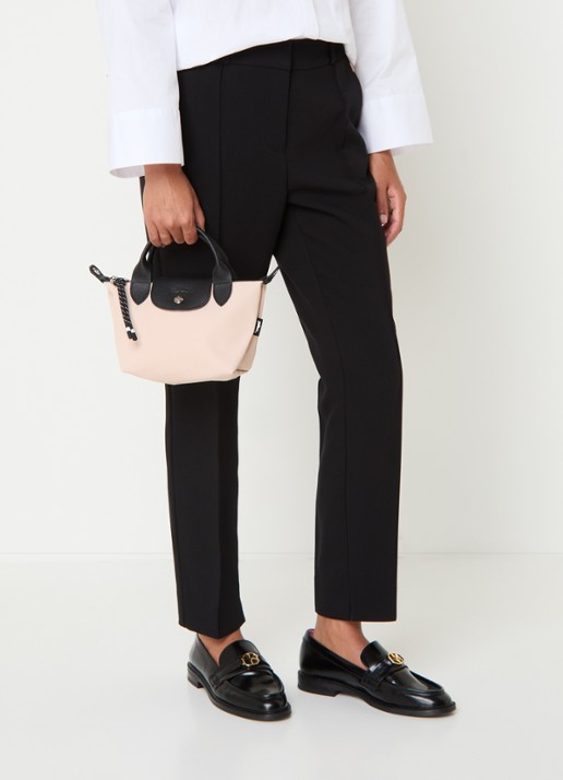 Longchamp Le Pliage Energy handtas XS met leren details - voorkant 3 lichtroze