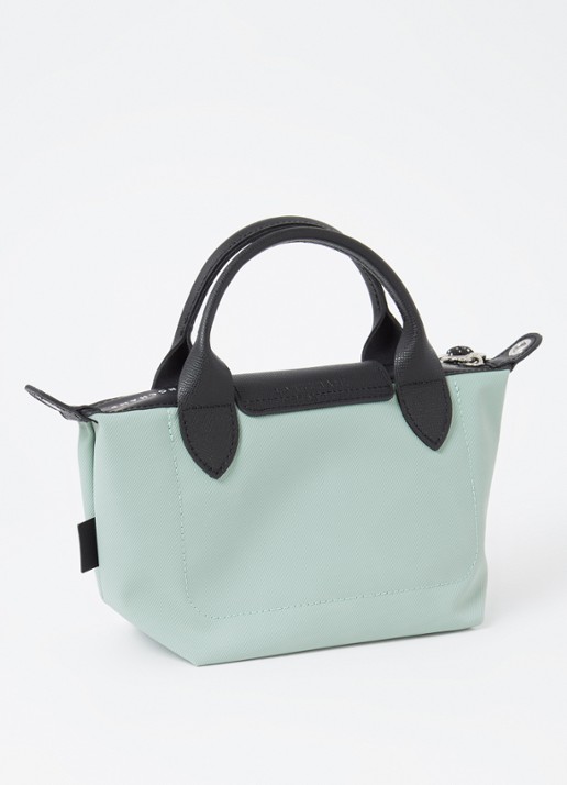 Longchamp Le Pliage Energy handtas XS met leren details - achterkant 6 lindegroen