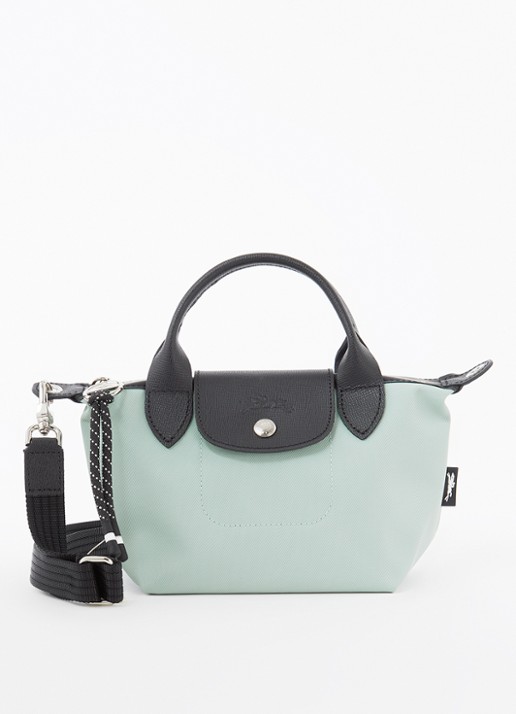 Longchamp Le Pliage Energy handtas XS met leren details - voorkant lindegroen