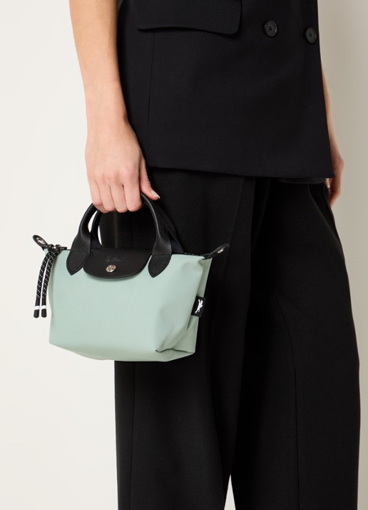 Longchamp Le Pliage Energy handtas XS met leren details - voorkant 2 lindegroen
