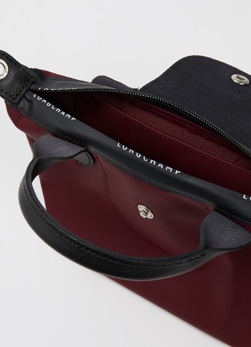 Longchamp Le Pliage Energy handtas XS met leren details - detail 2 bordeauxrood