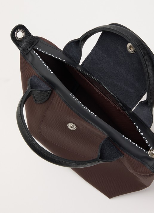 Longchamp Le Pliage Energy handtas XS met leren details - detail 2 donkerbruin