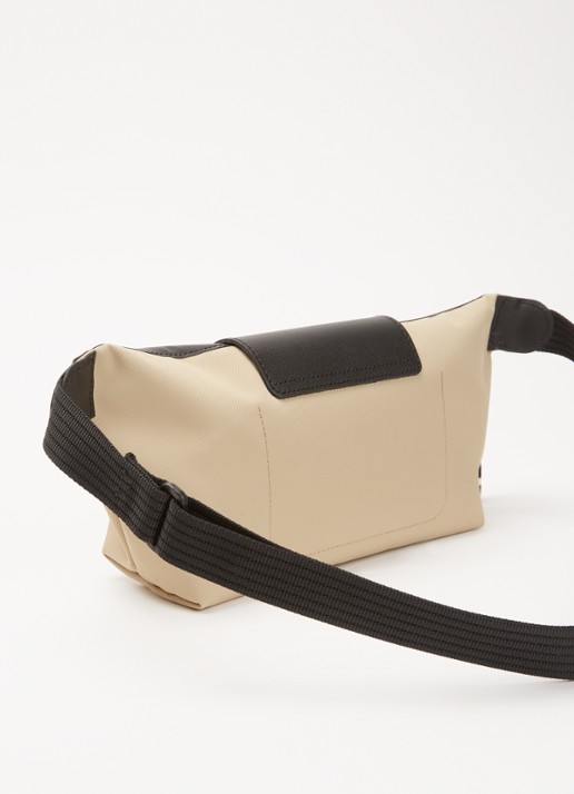 Longchamp Le Pliage Energy heuptas M van canvas met leren details - achterkant donkerbeige