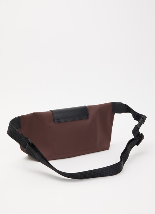 Longchamp Le Pliage Energy heuptas M van canvas met leren details - achterkant 5 donkerbruin