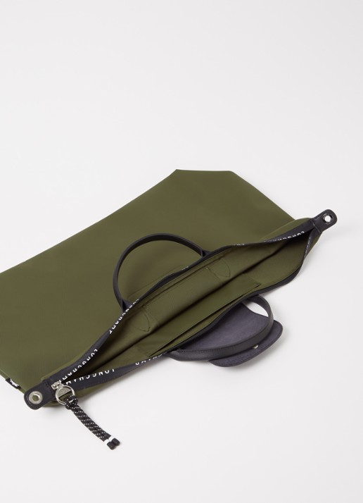 Longchamp Le Pliage Energy reistas L met leren details - detail 4 legergroen