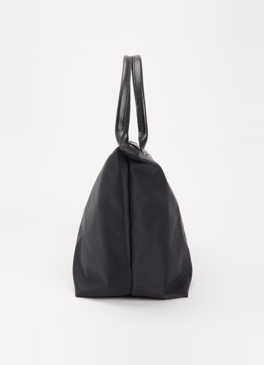 Longchamp Le Pliage One handtas L met leren details - detail 4 zwart