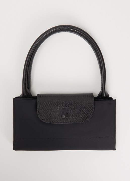 Longchamp Le Pliage One handtas L met leren details - detail 5 zwart