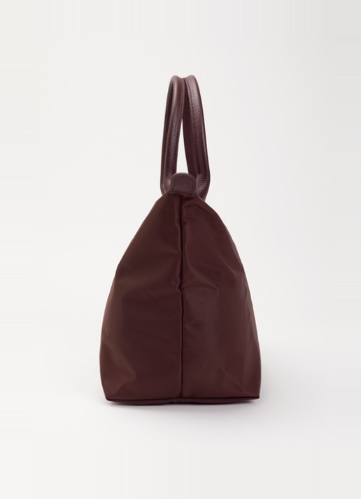 Longchamp Le Pliage One handtas L met leren details - detail 3 aubergine