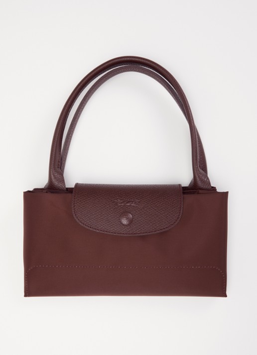 Longchamp Le Pliage One handtas L met leren details - detail 4 aubergine