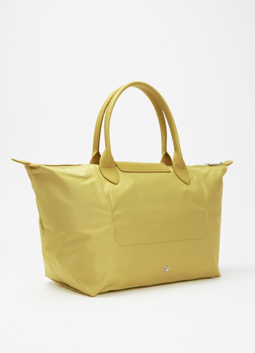 Longchamp Le Pliage One handtas L met leren details - achterkant lindegroen