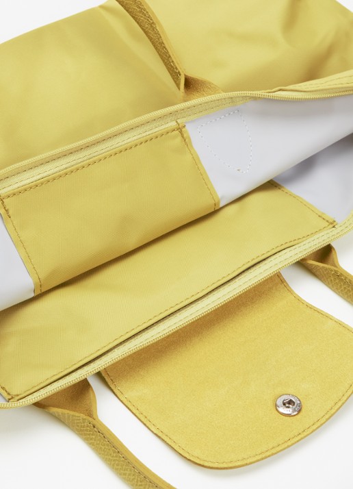 Longchamp Le Pliage One handtas L met leren details - detail 2 lindegroen