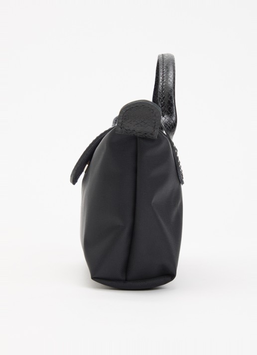 Longchamp Le Pliage One handtas met leren details - detail 5 zwart