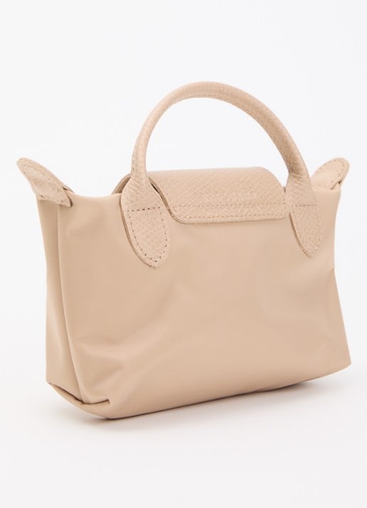 Longchamp Le Pliage One handtas met leren details - achterkant 3 beige