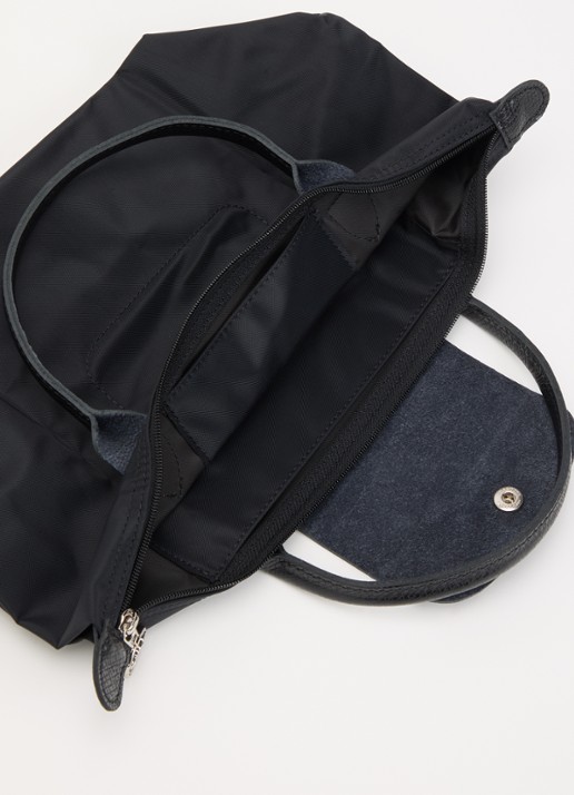 Longchamp Le Pliage One handtas S met leren details - detail 3 zwart