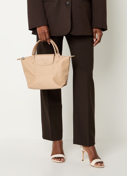 Longchamp Le Pliage One handtas S met leren details - voorkant 2 beige