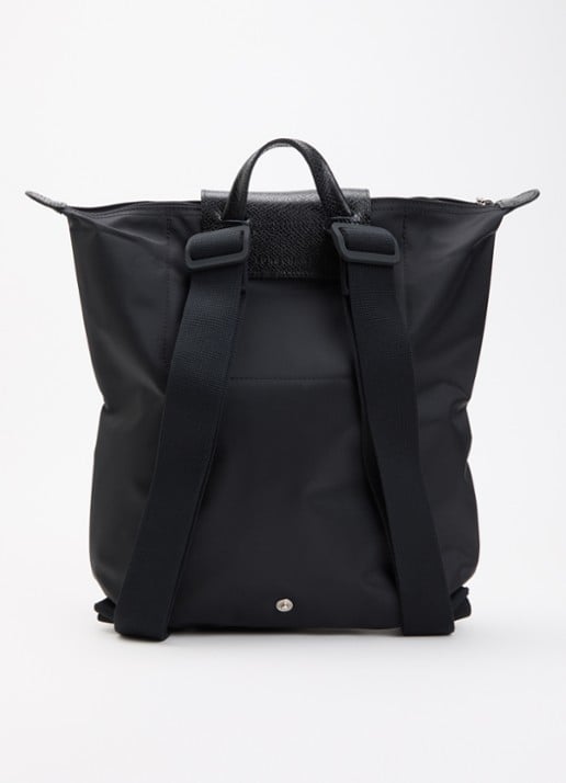 Longchamp Le Pliage One rugzak M met leren details - achterkant 5 zwart
