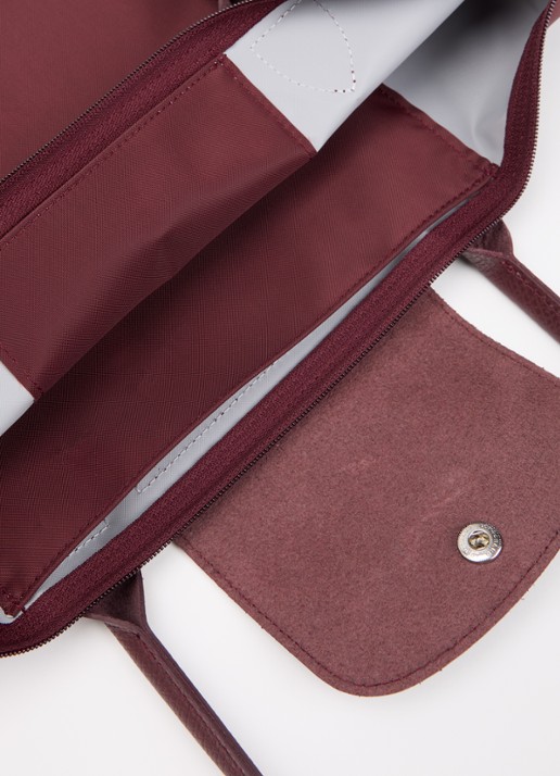 Longchamp Le pliage One schoudertas M met details van leer - detail 4 aubergine