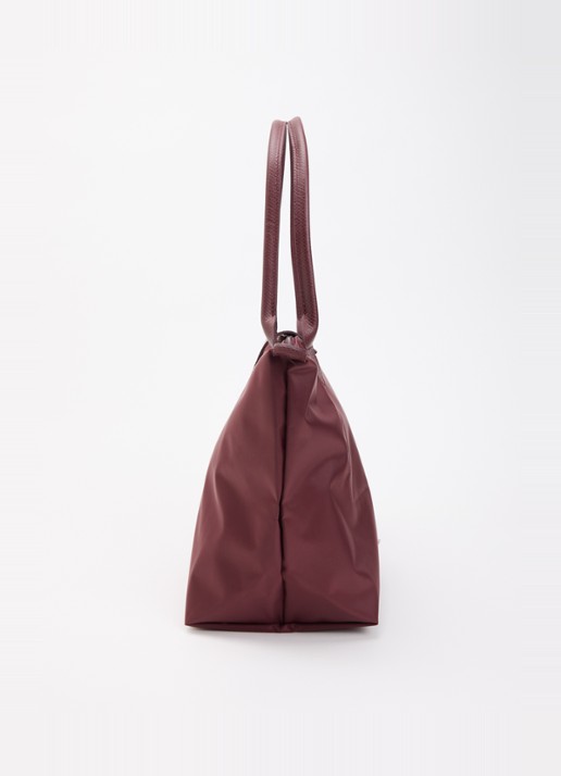 Longchamp Le pliage One schoudertas M met details van leer - detail 5 aubergine