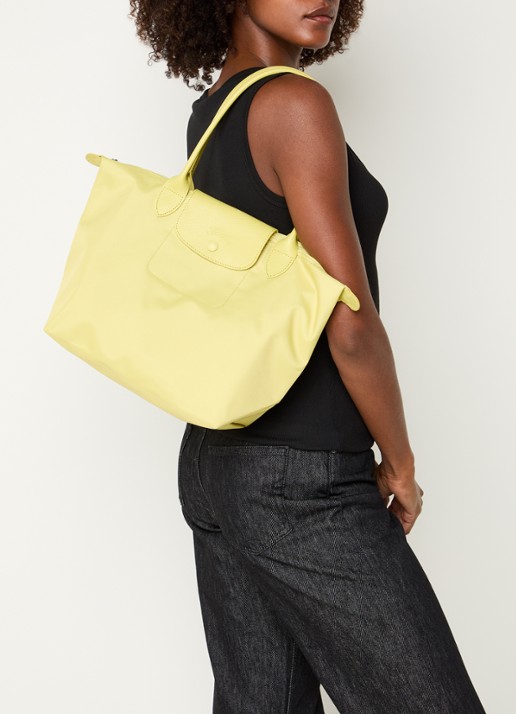 Longchamp Le pliage One schoudertas M met details van leer - voorkant 2 lindegroen
