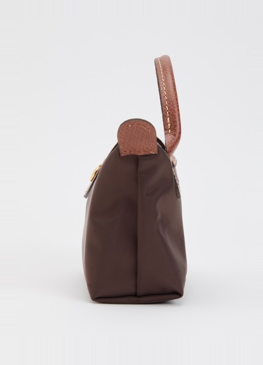 Longchamp Le Pliage Orginal handtas met leren details - detail 4 donkerbruin