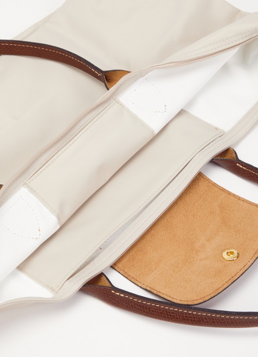 Longchamp Le Pliage Original handtas L met leren details - detail 2 ivoor