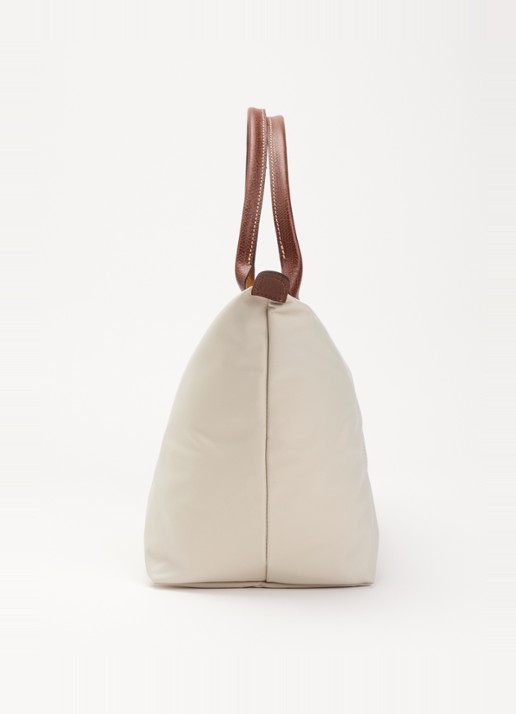 Longchamp Le Pliage Original handtas L met leren details - detail 3 ivoor