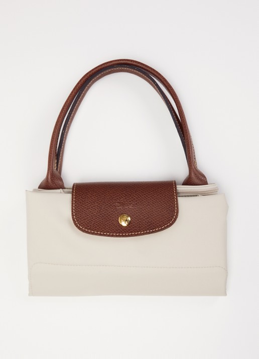 Longchamp Le Pliage Original handtas L met leren details - detail 4 ivoor