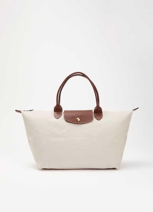 Longchamp Le Pliage Original handtas L met leren details - voorkant 6 ivoor