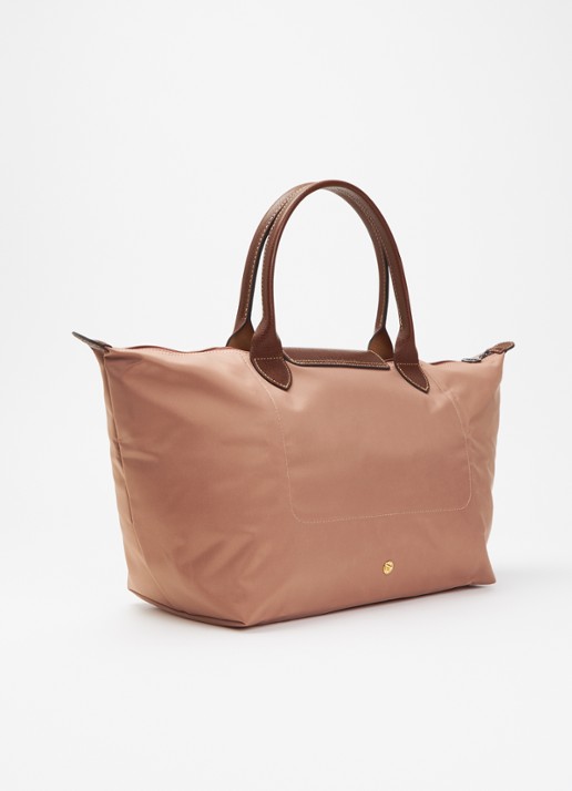 Longchamp Le Pliage Original handtas L met leren details - achterkant 5 oudroze