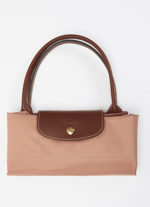 Longchamp Le Pliage Original handtas L met leren details - detail 3 oudroze