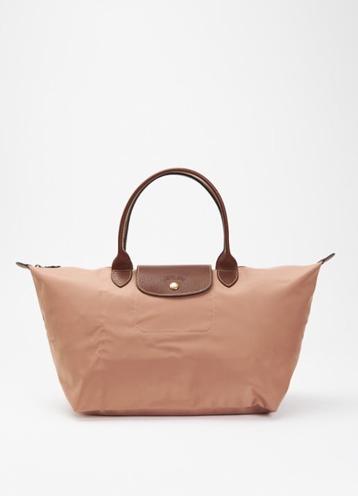 Longchamp Le Pliage Original handtas L met leren details - voorkant 6 oudroze