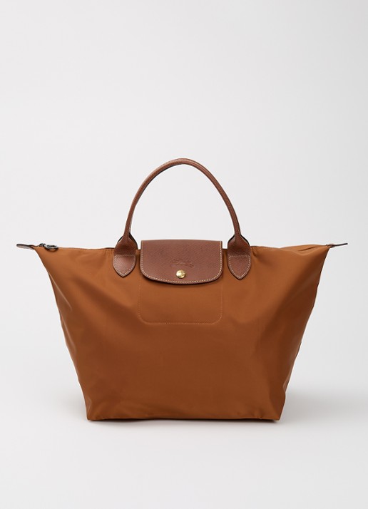 Longchamp Le Pliage Original handtas M met leren details