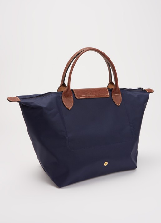 Longchamp Le Pliage Original handtas M met leren details - achterkant donkerblauw