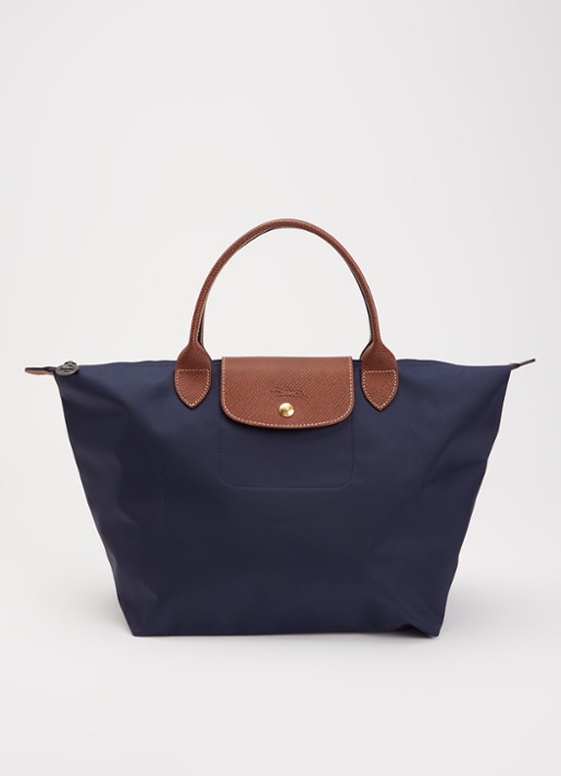 Longchamp Le Pliage Original handtas M met leren details