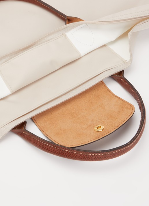 Longchamp Le Pliage Original handtas M met leren details - detail creme