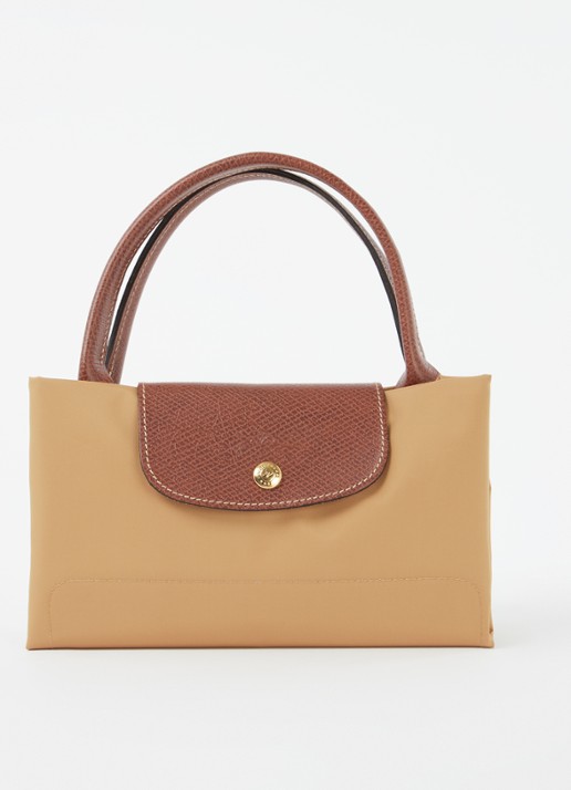 Longchamp Le Pliage Original handtas M met leren details - detail 6 camel