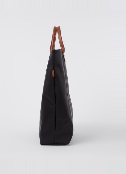 Longchamp Le Pliage Original handtas M met leren details - detail 4 zwart